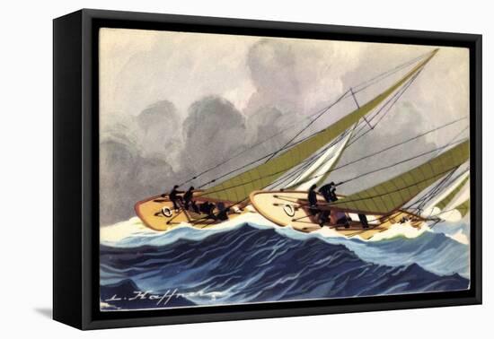 Künstler Haffner, L., Segelboote, Yachts, Wettrennen-null-Framed Stretched Canvas