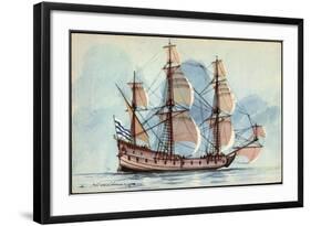 Künstler Haffner, L., Segelschiff, Flûte, 3 Master-null-Framed Giclee Print