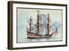 Künstler Haffner, L., Segelschiff, Flûte, 3 Master-null-Framed Giclee Print