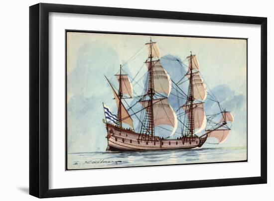 Künstler Haffner, L., Segelschiff, Flûte, 3 Master-null-Framed Giclee Print