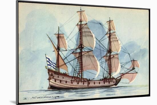 Künstler Haffner, L., Segelschiff, Flûte, 3 Master-null-Mounted Giclee Print