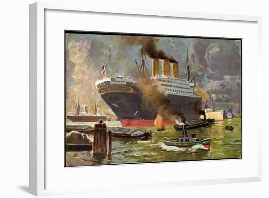 Künstler Hamburger Hafen, Dampfschiff, Schlepper-null-Framed Giclee Print