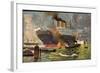 Künstler Hamburger Hafen, Dampfschiff, Schlepper-null-Framed Giclee Print