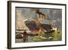 Künstler Hamburger Hafen, Dampfschiff, Schlepper-null-Framed Giclee Print