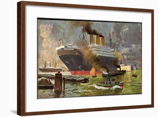 Künstler Hamburger Hafen, Dampfschiff, Schlepper-null-Framed Giclee Print