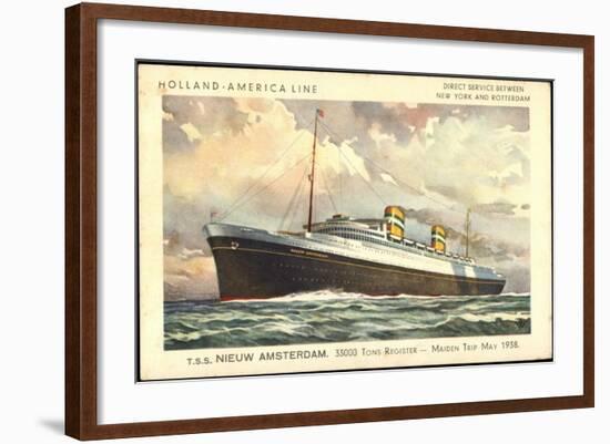 Künstler Hapag, T.S.S. Nieuw Amsterdam, Dampfer-null-Framed Giclee Print