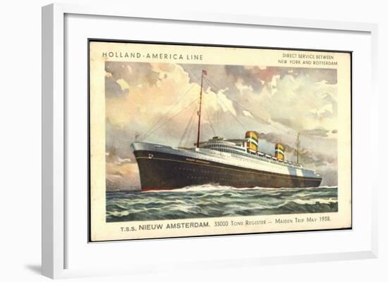 Künstler Hapag, T.S.S. Nieuw Amsterdam, Dampfer-null-Framed Giclee Print