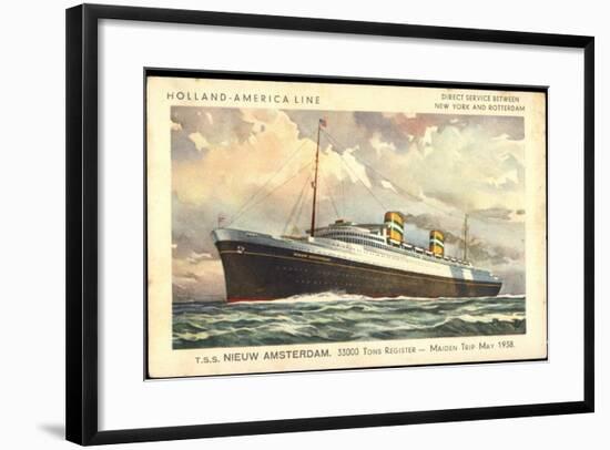 Künstler Hapag, T.S.S. Nieuw Amsterdam, Dampfschiff-null-Framed Giclee Print