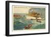 Künstler Linde, Wladimir, Helgoland, Dampfer Cobra-null-Framed Giclee Print