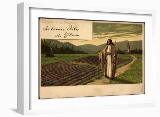 Künstler Litho Mailick, Frohe Ostern, Jesus Am Feldrand-null-Framed Giclee Print