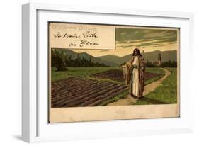Künstler Litho Mailick, Frohe Ostern, Jesus Am Feldrand-null-Framed Giclee Print