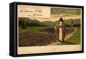 Künstler Litho Mailick, Frohe Ostern, Jesus Am Feldrand-null-Framed Stretched Canvas