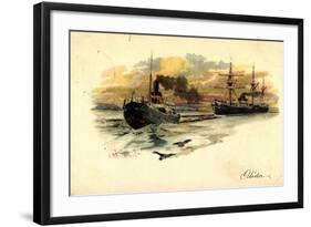 Künstler Litho Nath, F., Eisbrecher Mit Begleitschiff-null-Framed Giclee Print