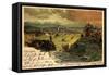 Künstler Litho Schongau, Ortschaft, Eisenbahn, Umgebung-null-Framed Stretched Canvas