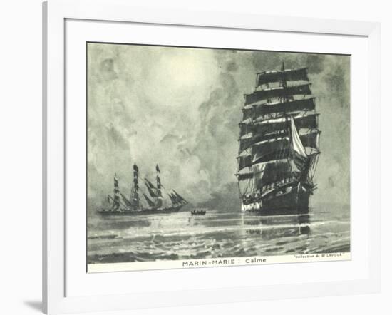 Künstler Marin Marie, Calme, Segelschiffe-null-Framed Giclee Print