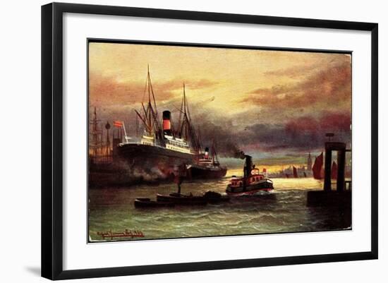 Künstler Morgenstimmung Im Hafen, Tsn Serie 705-null-Framed Giclee Print