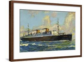 Künstler Norddeutscher Lloyd Bremen,Dampfer Columbus-null-Framed Giclee Print