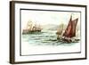 Künstler Pelletier, F., Segelboote, Dampfschiff-null-Framed Giclee Print