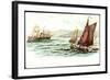 Künstler Pelletier, F., Segelboote, Dampfschiff-null-Framed Giclee Print