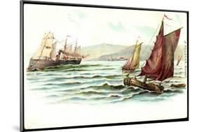 Künstler Pelletier, F., Segelboote, Dampfschiff-null-Mounted Giclee Print