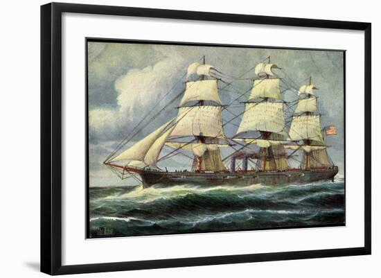 Künstler Rave, C., Segelschiff, Dampfer, Usa-null-Framed Giclee Print