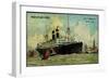 Künstler Red Star Line, S.S. Arabic Near a City-null-Framed Giclee Print