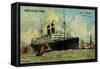 Künstler Red Star Line, S.S. Arabic Near a City-null-Framed Stretched Canvas