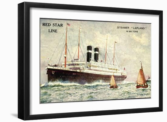 Künstler Red Star Line, Steamer Lapland, Dampfer-null-Framed Giclee Print