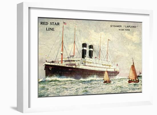 Künstler Red Star Line, Steamer Lapland, Dampfer-null-Framed Giclee Print