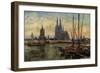 Künstler Rüdell, K., Köln Rhein, Blick Zum Dom,Boote-null-Framed Giclee Print