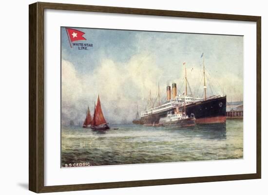 Künstler S.S.Cedric, White Star Line, Dampfer, Tuck-null-Framed Giclee Print