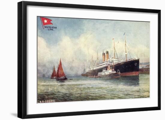 Künstler S.S.Cedric, White Star Line, Dampfer, Tuck-null-Framed Giclee Print