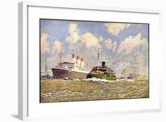 Künstler Schmidt, R., Dampfer Cap Polonio Im Hafen-null-Framed Giclee Print