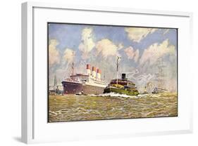 Künstler Schmidt, R., Dampfer Cap Polonio Im Hafen-null-Framed Giclee Print