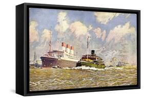 Künstler Schmidt, R., Dampfer Cap Polonio Im Hafen-null-Framed Stretched Canvas