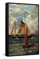 Künstler Schröpler, L., Segelschiffe Und Boot, Meer-null-Framed Stretched Canvas