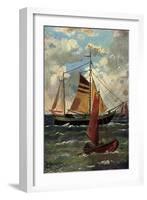 Künstler Schröpler, L., Segelschiffe Und Boot, Meer-null-Framed Giclee Print