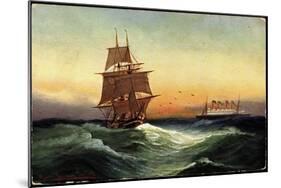 Künstler Segelschiff, 2 Master, Dampfschiff-null-Mounted Giclee Print