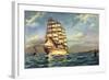 Künstler Segelschiff, 3 Master Auf See, Boote-null-Framed Giclee Print