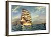 Künstler Segelschiff, 3 Master Auf See, Boote-null-Framed Giclee Print