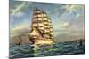 Künstler Segelschiff, 3 Master Auf See, Boote-null-Mounted Giclee Print