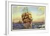 Künstler Segelschiff, 3 Master in Fahrt, Segelboote-null-Framed Giclee Print