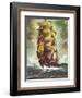 Künstler Segelschiff Auf Hoher See, Sturm, Dunkel-null-Framed Giclee Print