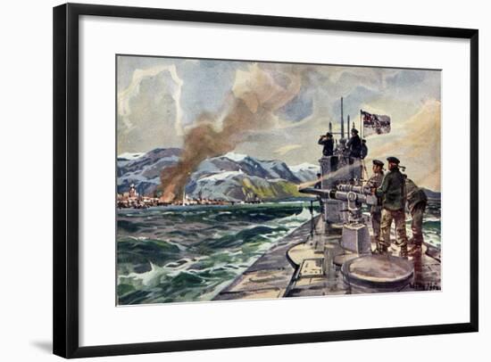 Künstler Stöwer, U Boot, Beschuss, Alexandrowsk, Eis-null-Framed Giclee Print