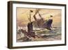 Künstler Stöwer, W., Deutsches U Boot Versenkt Schiff-null-Framed Giclee Print