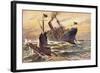 Künstler Stöwer, W., Deutsches U Boot Versenkt Schiff-null-Framed Giclee Print