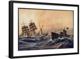 Künstler Stöwer, W., U Boot, Atlantik, Französ. Bark-null-Framed Giclee Print