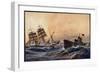 Künstler Stöwer, W., U Boot, Atlantik, Französ. Bark-null-Framed Giclee Print