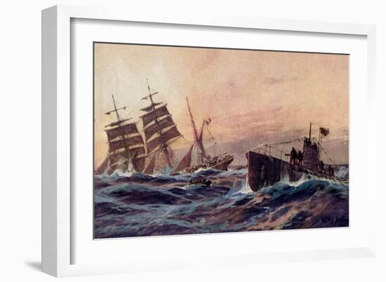 Künstler Stöwer, W., U Boot, Atlantik, Französ. Bark-null-Framed Giclee Print