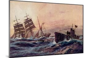 Künstler Stöwer, W., U Boot, Atlantik, Französ. Bark-null-Mounted Giclee Print